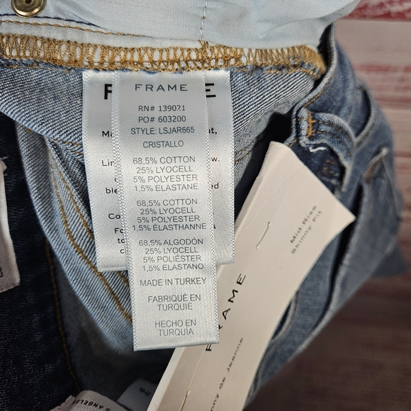 Frame Denim Skinny De Jeanne Frayed Ankle Hem Jeans - Picture 15 of 16